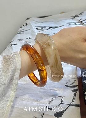 中古老花玳瑁不规则琥珀手镯