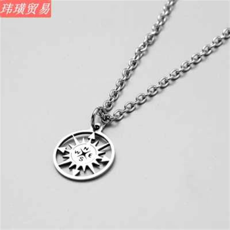 网红Boussole collier hommes acier inoxydable collier pour le-图2