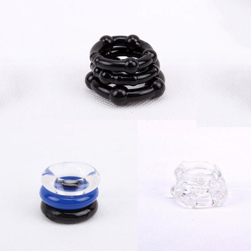 网红3 PcsPack Male Flexible Stay Donuts Cock Rings Silicone - 图0