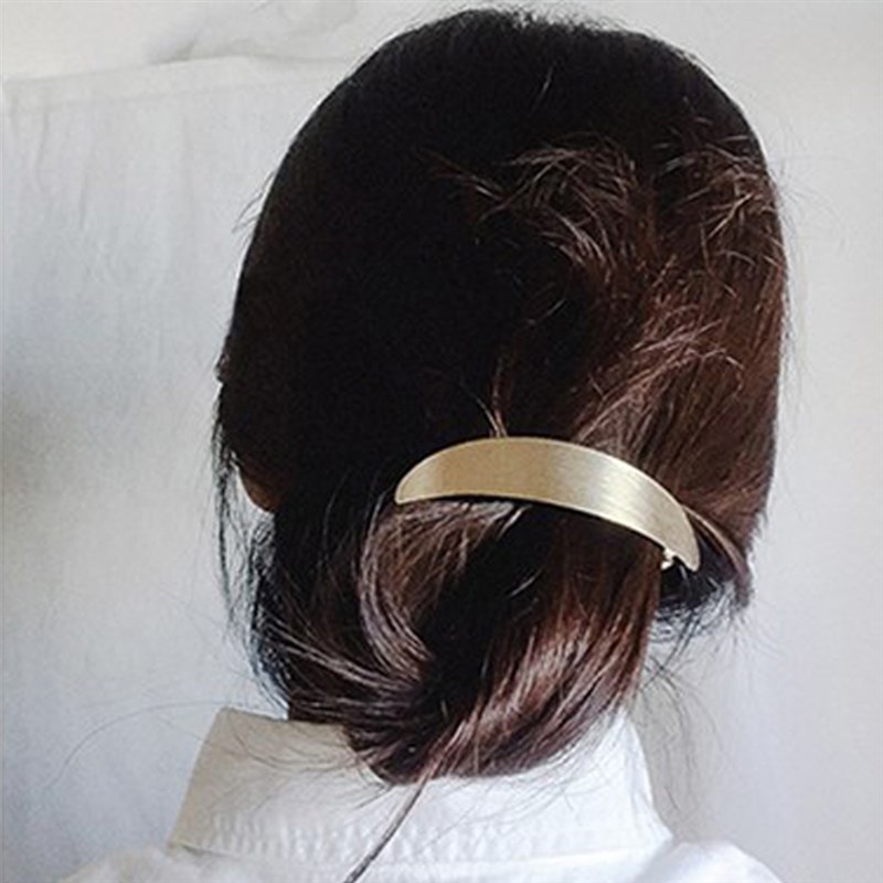 网红1Pc Metal Snap Hair Clips For Women Lazy Wind Geometric-图1