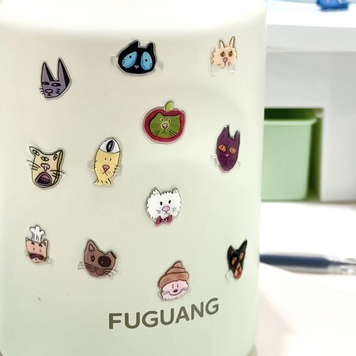 可爱猫咪ins风立体果冻贴纸高颜值电脑平板手机装饰贴手账咕卡贴 - 图3