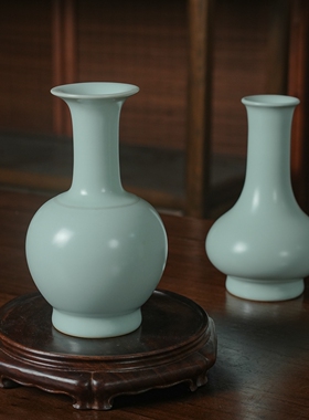 中式汝瓷天青汝窑花瓶乔迁礼品