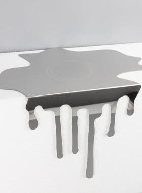 简约创意不锈钢银色抽象流体水滴托盘摆件样板间家居桌面软装饰品