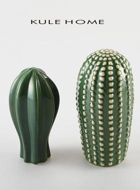 KULE HOM 陶瓷北欧仙人掌摆件ins风装饰家居客厅电视柜桌面装饰品