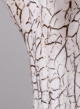 一匚 现代轻奢花瓣石纹镂空艺术琉璃花瓶 样板间高端会所别墅摆件