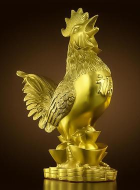 铜公鸡摆件纯黄铜金鸡铜鸡工艺品家居客厅办公室生肖鸡饰品吉祥物