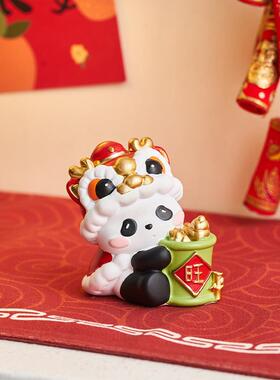 创意熊猫吉祥工作站装饰摇钱树办公室桌面小饰品手机座新年礼物