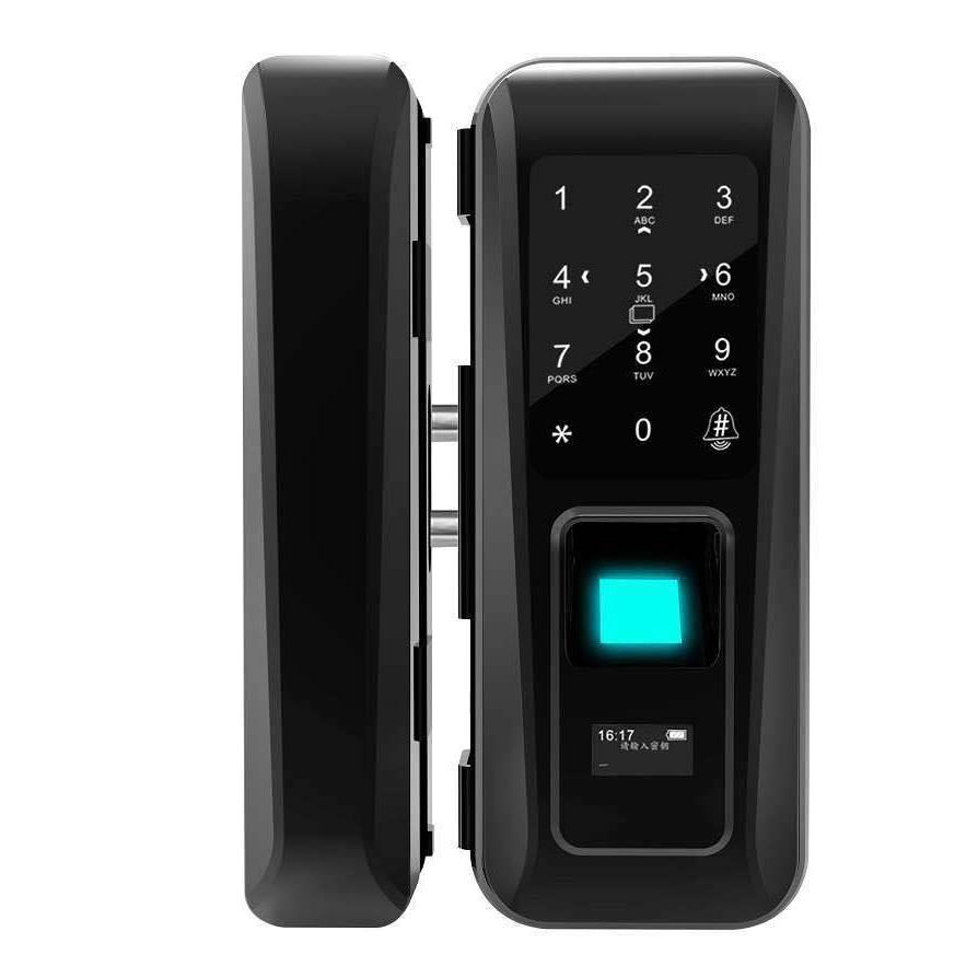 Glass door fingerprint lock smart access control with attendance office glass lock with remote control fingerprint password lock without opening