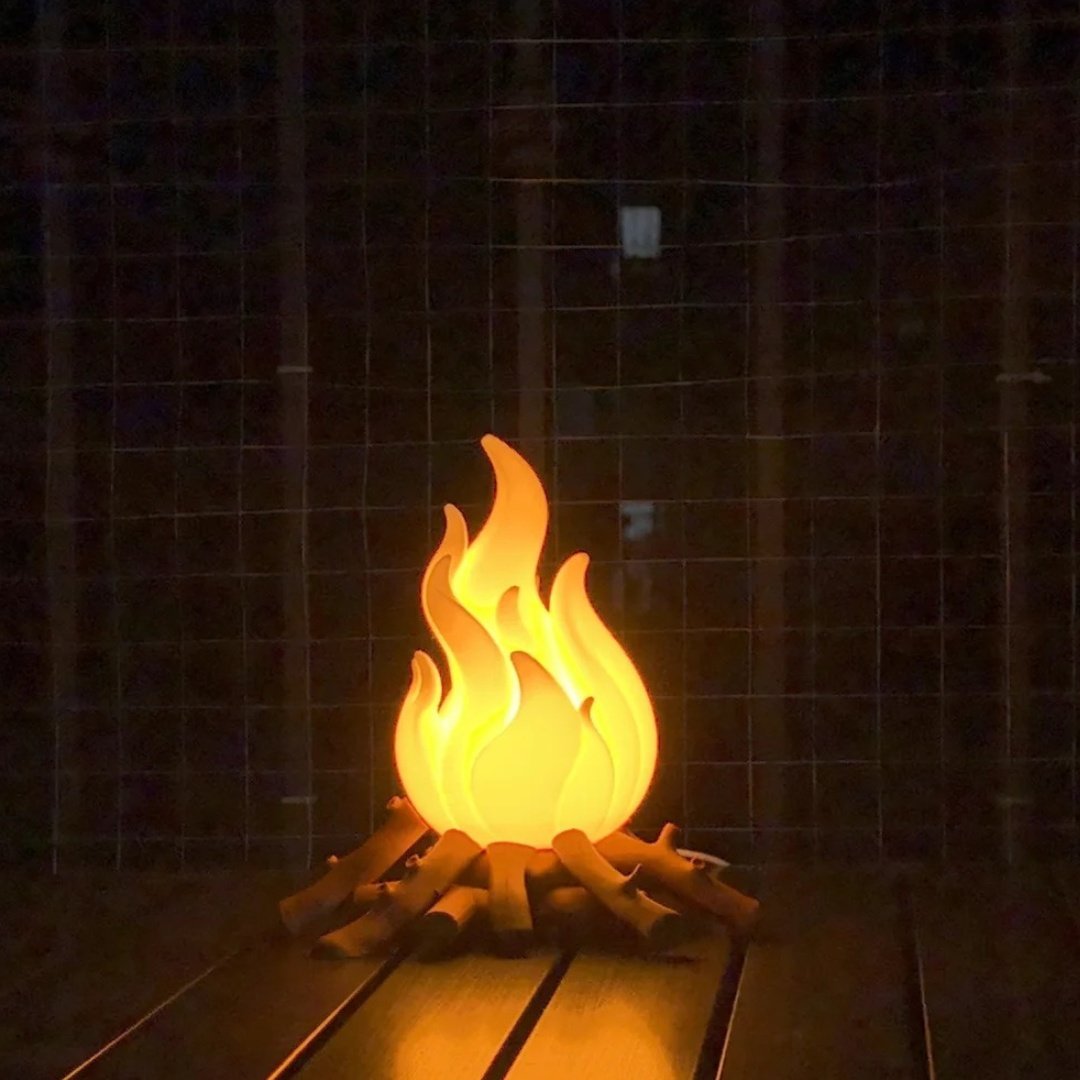 3D打印火柴堆小火苗氛围感小夜灯可变16色充电遥控送男女朋友礼物,淘宝优惠券,粉丝福利购,淘宝优惠卷