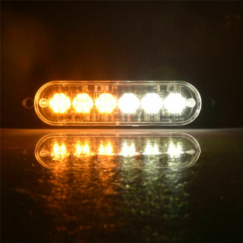 网红6 LED 12-24V LED Strobe Light Warning light Car Grille F - 图3