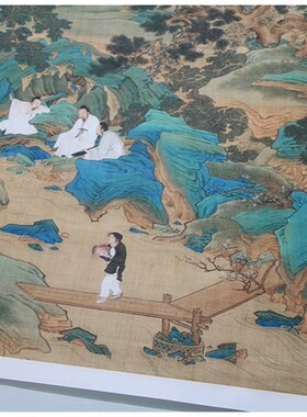 明仇英桃源仙境图国画工笔山水人