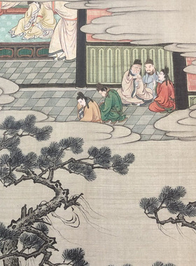 日本狩野山雪长恨歌图卷书画仕女