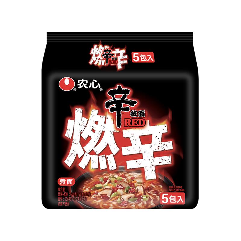 农心燃辛拉面黑色超辣泡面香菇牛肉面韩式辣白菜泡菜面袋装方便面-图3