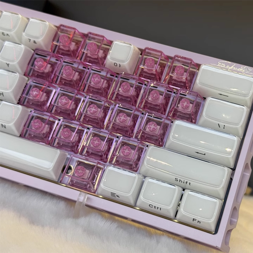 XVX水晶果冻键帽侧刻机械键盘帽PC白色OEM高度wooting ev63客制化 - 图1