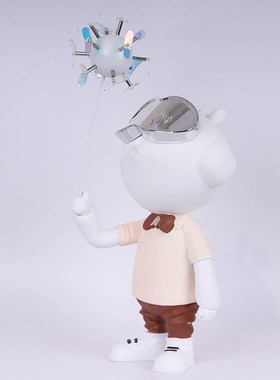 现代卡通树脂眼镜创意人物摆件工艺品雕塑创N意售楼处客厅软装饰