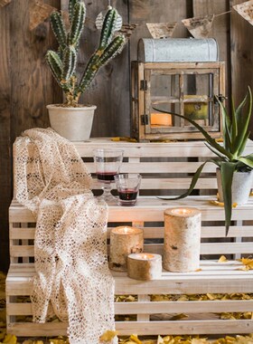 田园实木阶梯花架多层花r台装饰陈列架家居阳台花园客厅多功能摆