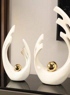 现代简约酒柜装饰品摆件酒店奶茶店酒吧客厅桌面轻奢W高档抽象创