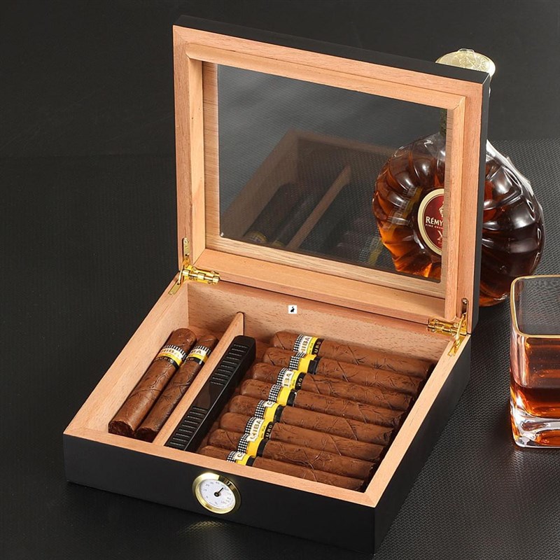 推荐Cedar Wood Cigar Humidor Box Case Humidifier Hygrometer - 图3