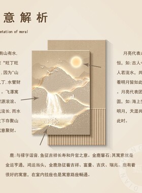 轻奢山水玄关正对门挂画2026新款