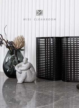 现代样板间门厅玄关电视柜桌面软装饰品售楼部仿真花香薰家居摆件