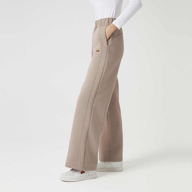 ellesse小贝壳官方秋季新款加绒针织长裤女士运动休闲卫裤阔腿裤,淘宝优惠券,粉丝福利购,淘宝优惠卷