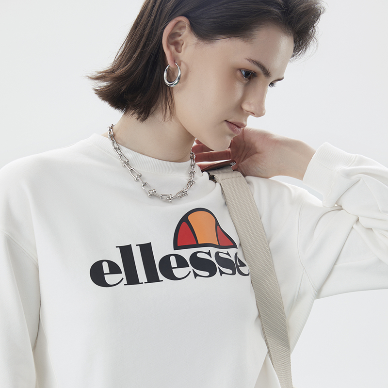直播秒杀-ellesse小贝壳长袖卫衣女秋冬新款圆领运动休闲套头衫 - 图2