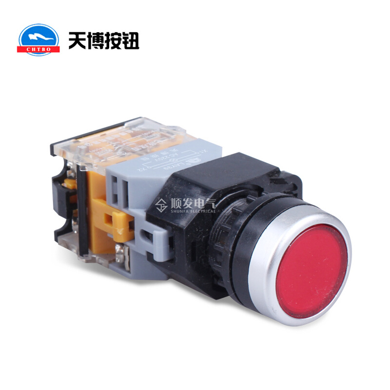 。电源自锁带灯按钮开关开关LAY39C-11TD LA38-11DNZS 22mm220V 2 - 图2