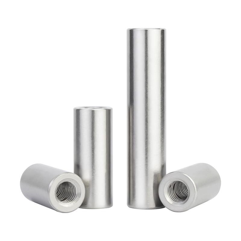 304不锈钢双头内螺纹圆柱销带孔销钉定位销子支撑柱螺柱M4M5M6M8 - 图1