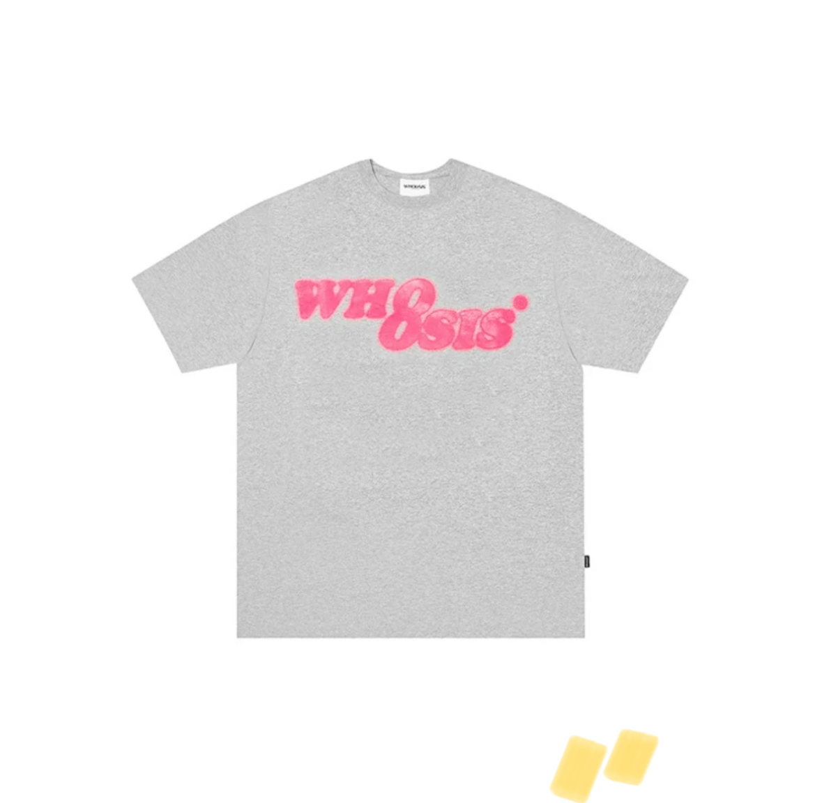 WHOOSIS 幻影字母Logo印花短袖T恤重磅纯棉 男女同款 - 图1