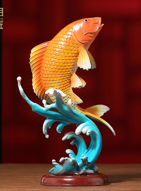 大明铜匠如鱼得水摆件招财办公室客厅玄关装饰品开业乔迁新居礼物