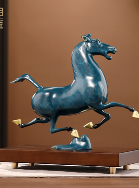 大明铜匠马踏飞燕铜马摆件办公室领导高档装饰品公司开业乔迁礼物