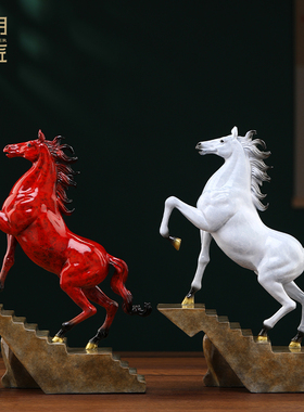 大明铜匠步步高升马摆件客厅领导办公室酒柜装饰商务乔迁开业礼品