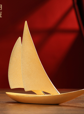 大明铜匠一帆风顺帆船摆件家居办公室领导装饰品公司开业乔迁礼品