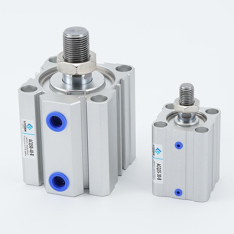 气动ACQ外牙薄型气缸20/32/63/80X10-15/25/40/50/60/100-B-S带磁 - 图2