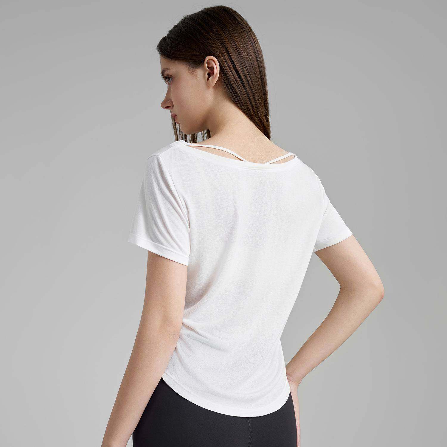 薄款V领运动t恤女2026夏季新品裸感健身短袖宽松透气普拉提瑜伽服,淘宝优惠券,粉丝福利购,淘宝优惠卷