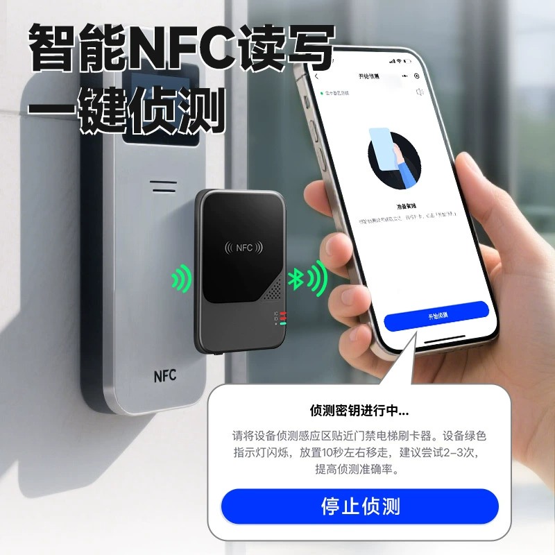 小区门禁电梯卡读写器nfc复制器万用解码icid加密写入复刻手机nfc - 图0