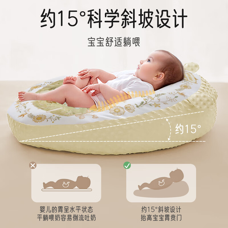 ipoosi婴儿防吐奶斜坡枕防溢奶呛奶斜坡垫新生儿躺靠垫喂奶哺乳枕