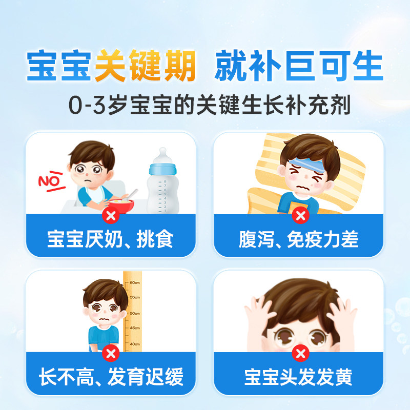 巨可生赖氨葡锌颗粒无糖赖氨酸长高小儿孕妇补锌儿童防腹泻螯合锌