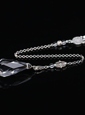 天然水晶灵摆紫白吊坠项链925捕梦网纯银爱心情侣饰品