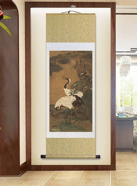 名家童垲祝寿松鹤延年图新中式客