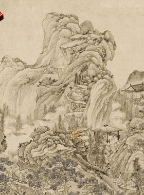 谢时臣溪山揽胜图明清山水画国