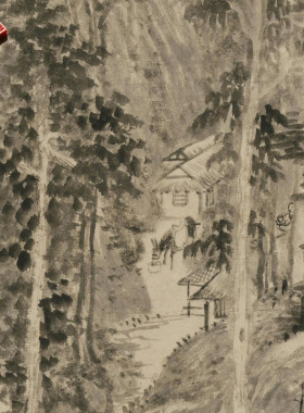 清查士标名山访胜图传统山水国画