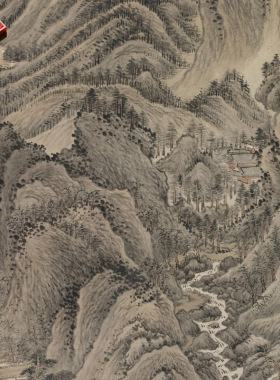 清代王时敏仿王蒙山水图清四王山