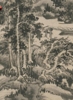 清代王鉴仿梅道人溪亭山色图传统