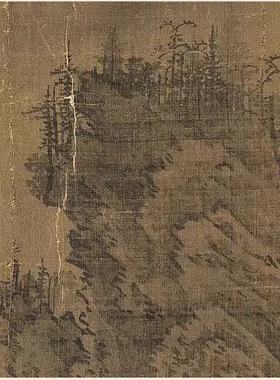 五代荆浩匡庐图传统山水画临摹绢