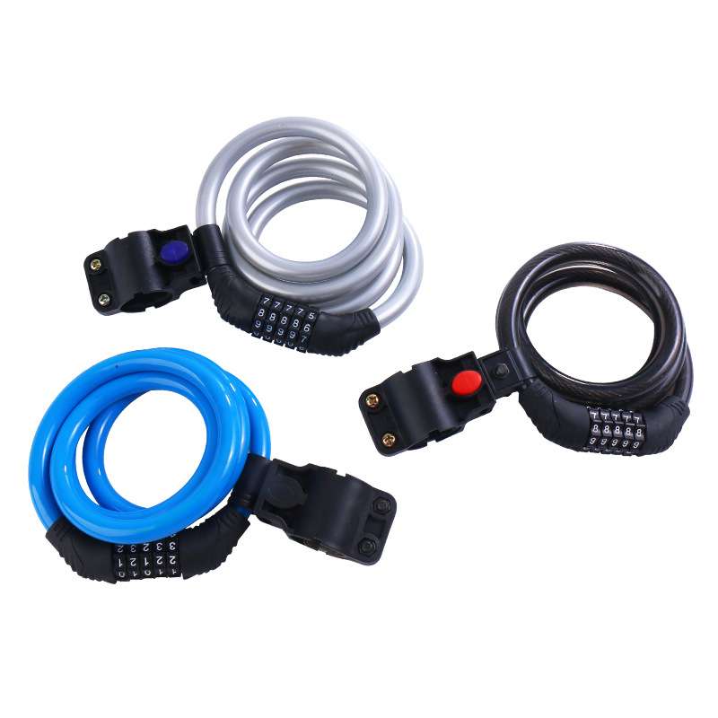 五位密码锁自行车锁山地车公路车电动车通用钢丝锁钢缆锁单车圈锁 - 图2
