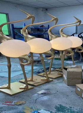 创意仙鹤艺术落地灯酒店大堂展厅客厅沙发旁边设计师款装饰立摆件