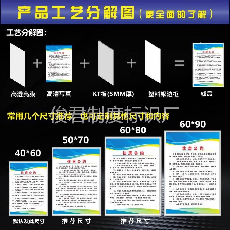 租房租客消防管理公约守则提示上墙标识牌住户安全须知消防管理制 - 图0