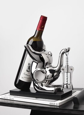 现代轻奢风趴趴象陶瓷红酒酒架家居客H厅餐边桌酒柜高档装饰品摆