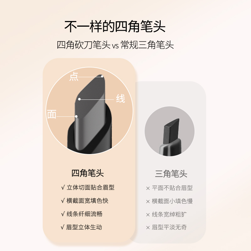 oete眉笔自动坎刀防水持久不脱色女根分明野生眉新手初学者旋转